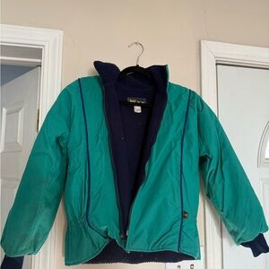 Vintage Teal Kids Waterproof Puffer Jacket